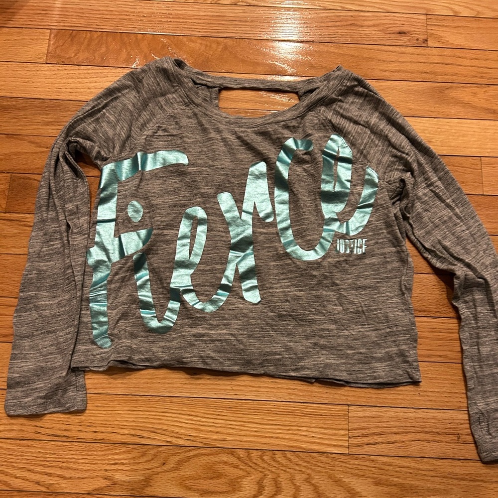 Girls Justice Active Long Sleeve Shirt with Open Back Size 14